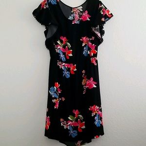 Black floral summer dress
